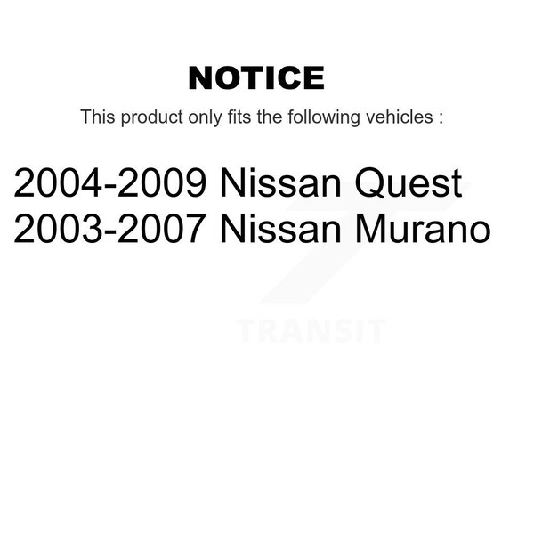 Front Hub Bearing Assembly And Link Kit For Nissan Murano Quest